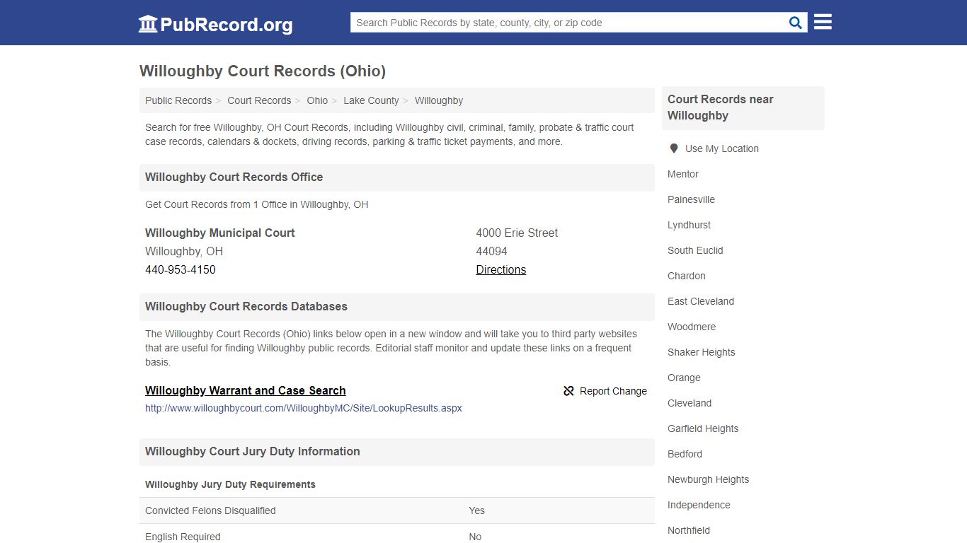 Free Willoughby Court Records (Ohio Court Records)