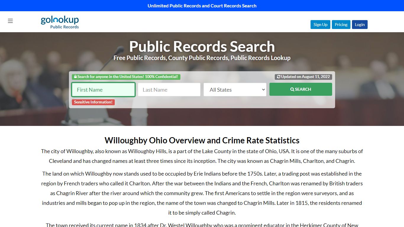 Willoughby Public Records, Willoughby Court Records