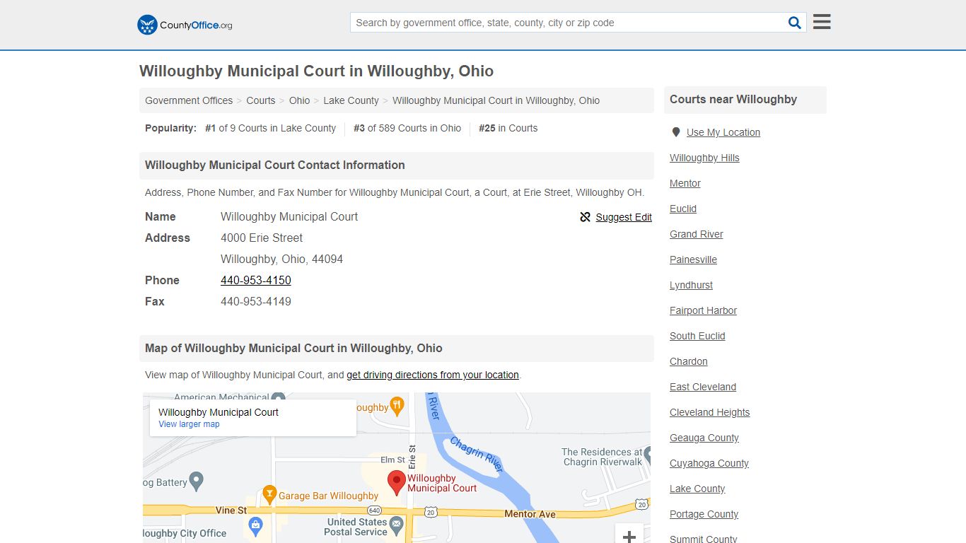 Willoughby Municipal Court - Willoughby, OH (Address ...